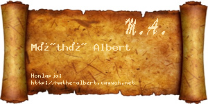 Máthé Albert névjegykártya