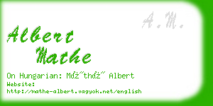 albert mathe business card